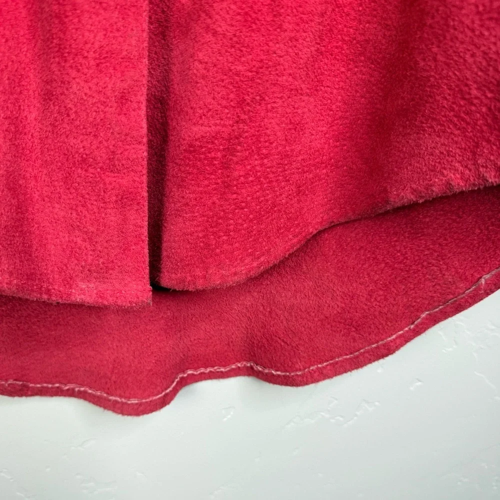 Vintage Wilson Leather Button-Up Shirt Jacket 100% Leather Suede Red Size Medium - Picture 7 of 9